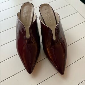 Women's cherry red patent leather Mules